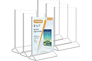 MaxGear Acrylic Picture Frame, Double-Sided 5x7 Display Stand