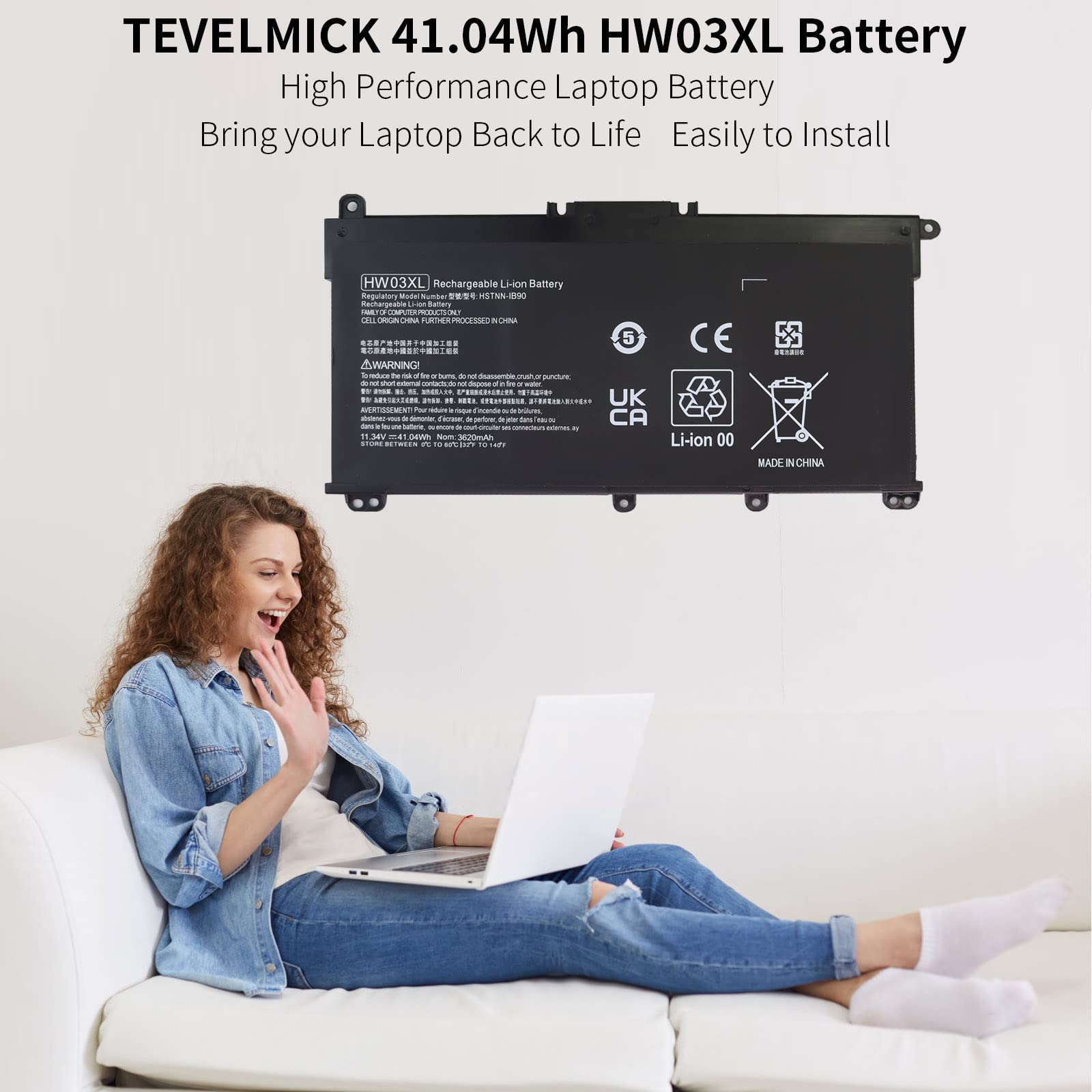 Amazon.com: 41.04WH Type HW03XL Battery for HP Pavilion 15-EG 15