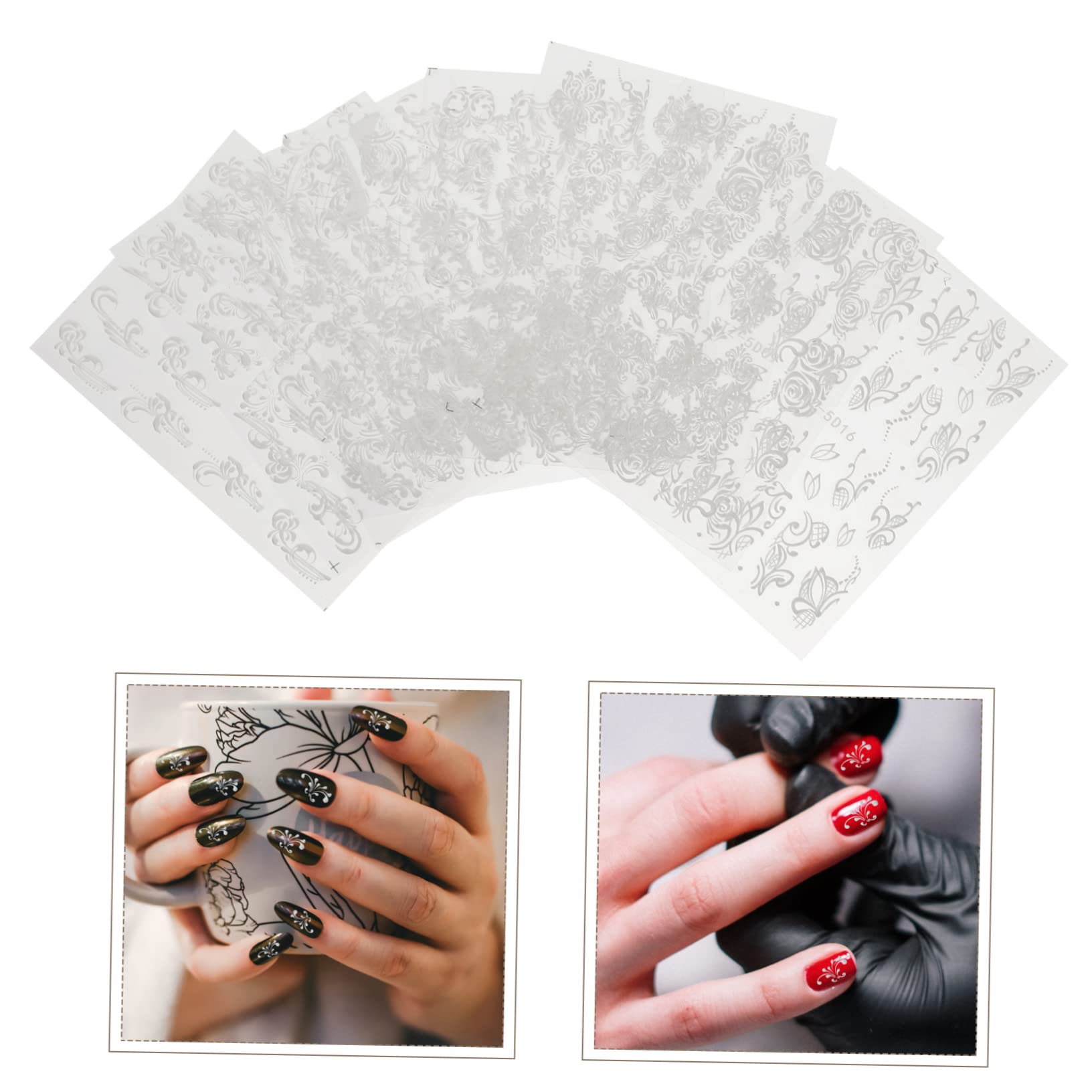 5 Sätze Nagelart Aufkleber Selbstklebende Dekorationen Für Party Hochzeit Und Cosplay Diy Nageldesigns Und Nail Art 8 Blätter * 5