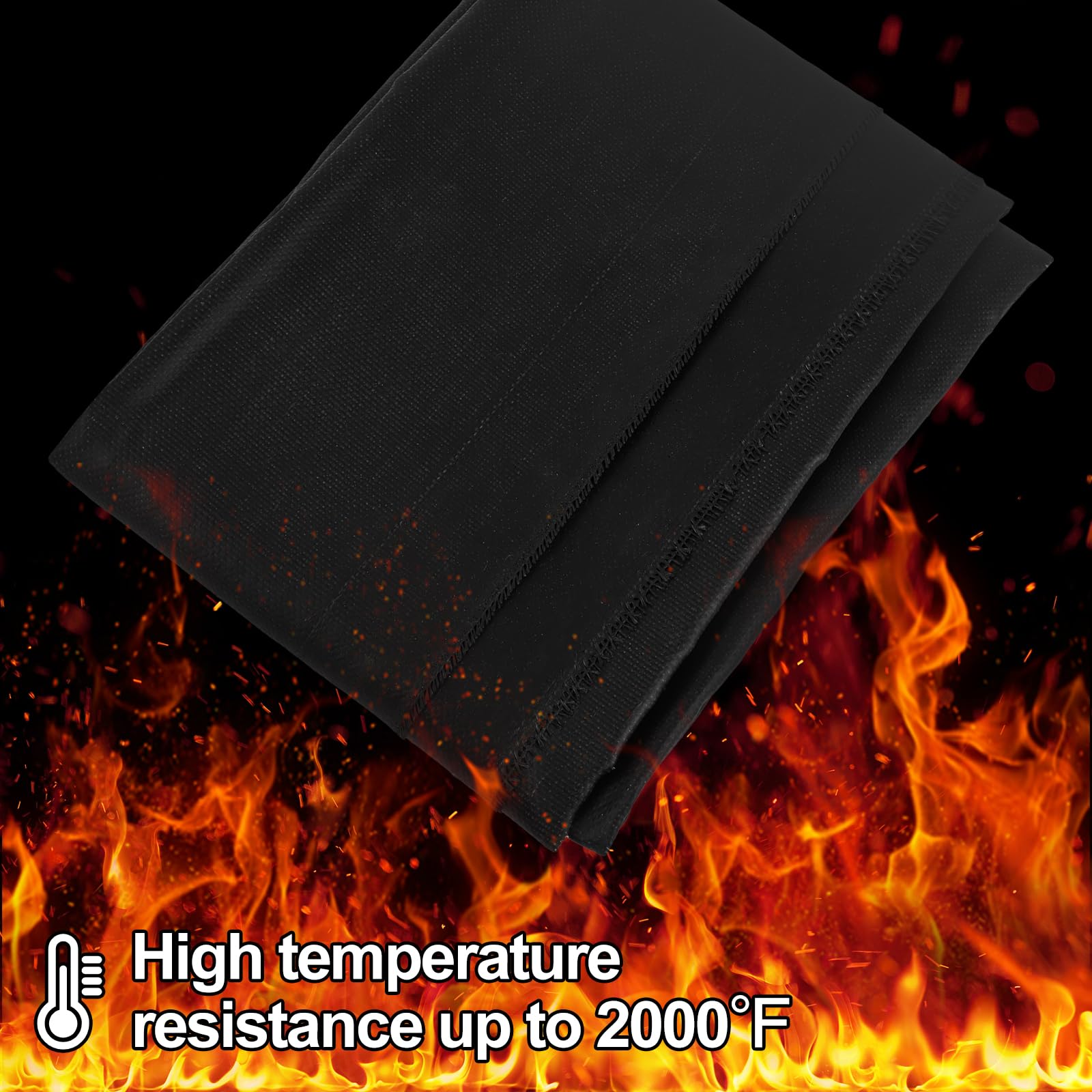 Tapis Ignifuge 100x100 Cm - Résiste Jusqu'à 980°C, Pour Soudage, Barbecue, Cheminée, Camping, Protection Anti-étincelles