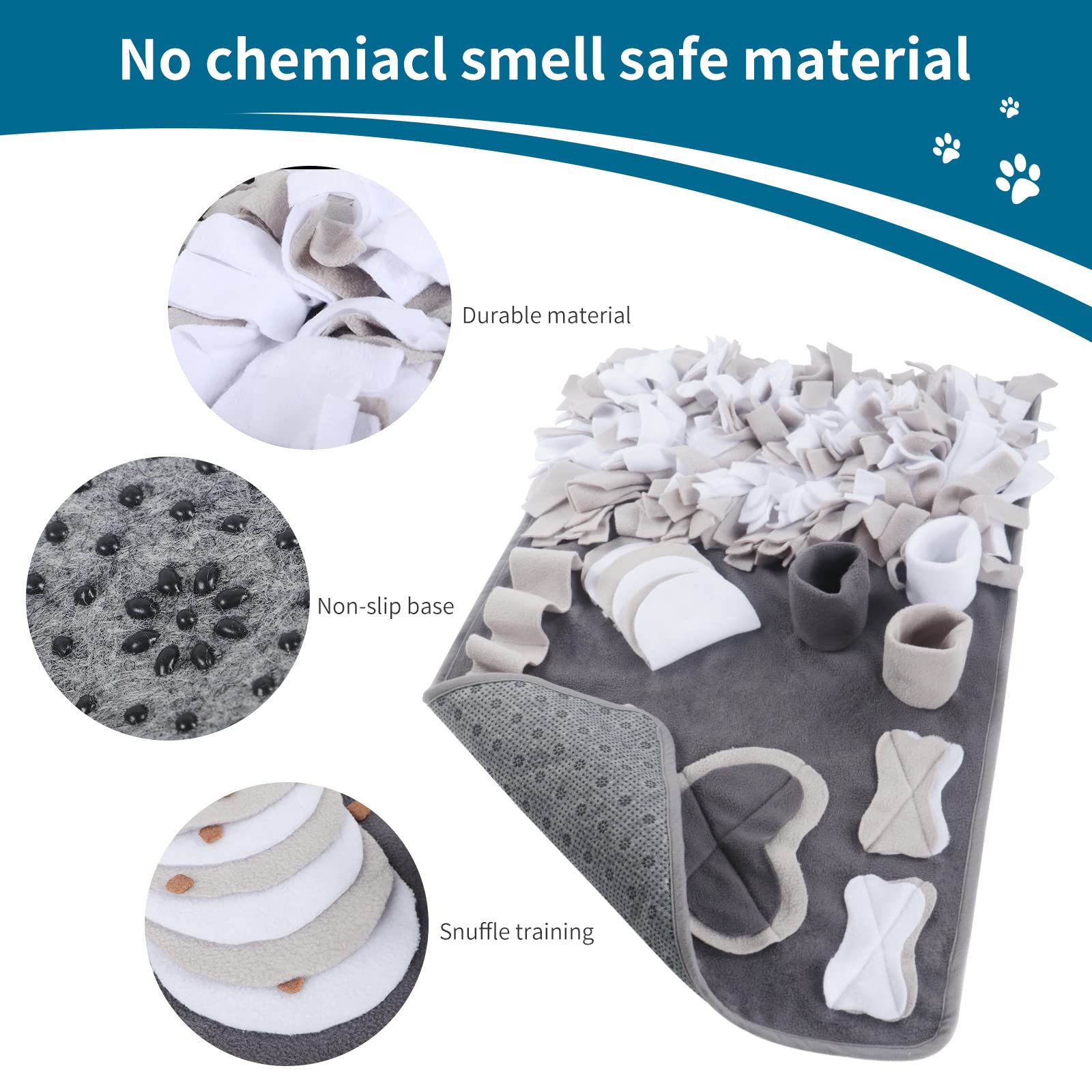 Tappeto Da Fiuto Per Cani Grandi 75x50 Cm - Gioco Intelligente Antiscivolo Con Nascondigli - Per Cibo E Divertimento - Foto 12