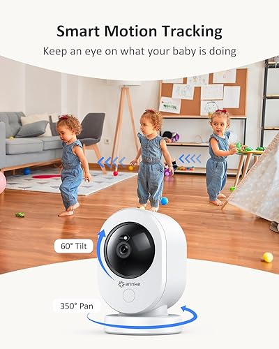 Miniatura 3 de ANNKE Cámara de seguridad para interiores de 3.5K 360 Pan-Tilt, 2.4 y 5 GHz, cámara WiFi de 6 MP para mascotasperrosbebé con aplicación de teléfono,