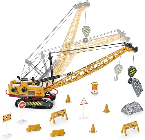 Miniatura 6 de Jenilily Vehículos de construcción de grúa fundida a escala 155 modelo de aleación de juguete regalos para niños pequeños de 3 4 5 años