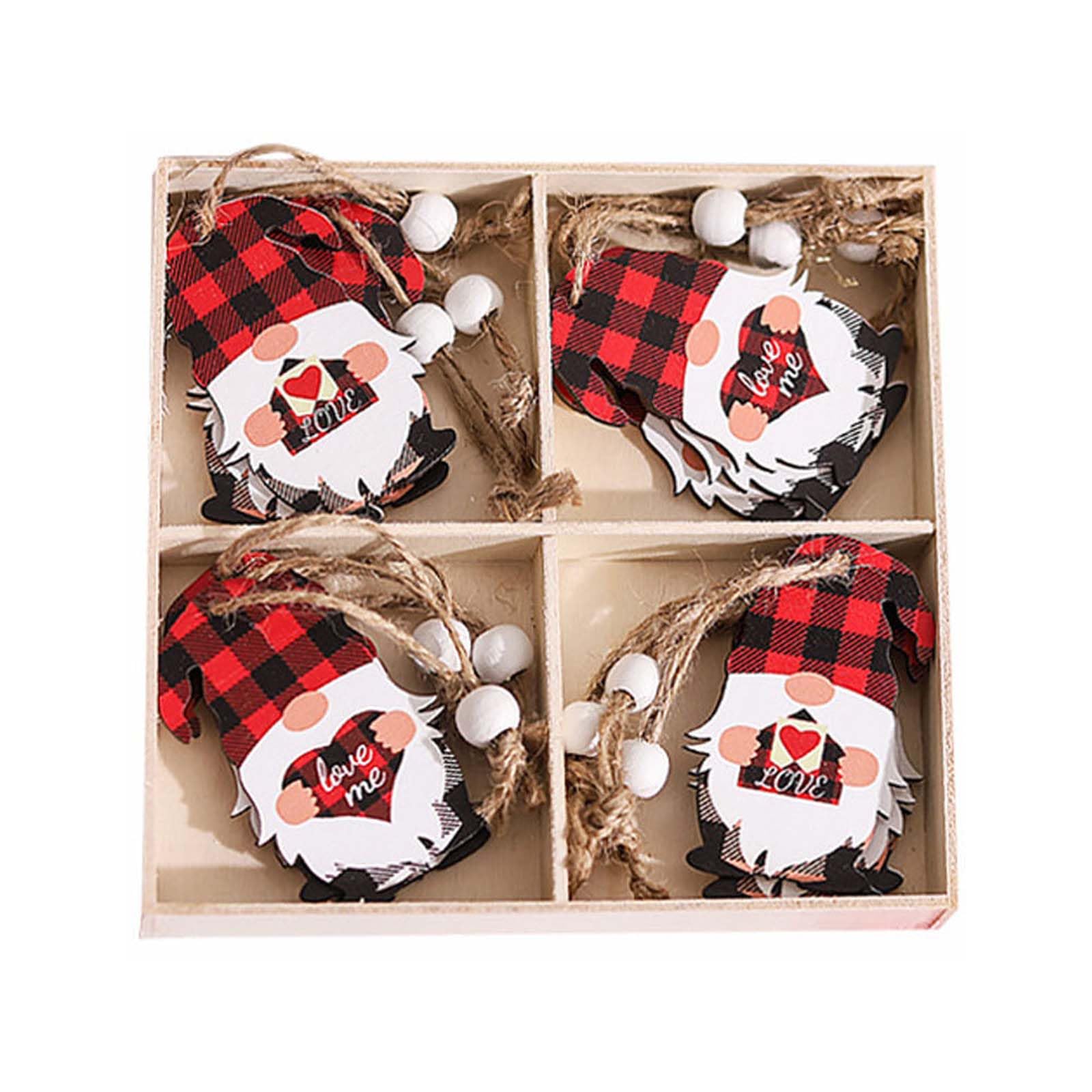 ZEPFJHE 12Pcs Valentine Gnomes Hanging Ornaments Wood Gnome-Elf Pendant Tags for Valentine Christmas Wedding Party Decorations Gnomes Pendants for Jewelry Making Pendant Charm for Women