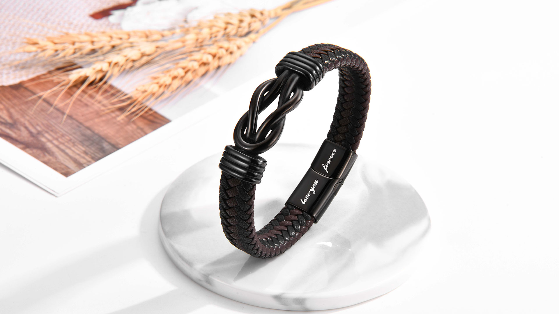 Pulsera Infinity de Cuero para Hombre miniatura 7