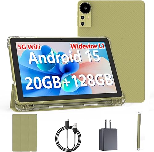 Tableta Android 15 de 10 pulgadas, 20GB RAM 128GB ROM 2TB Expand, CPU de 2.0Ghz procesador de cuatro núcleos Tablet PC con estuche y lápiz