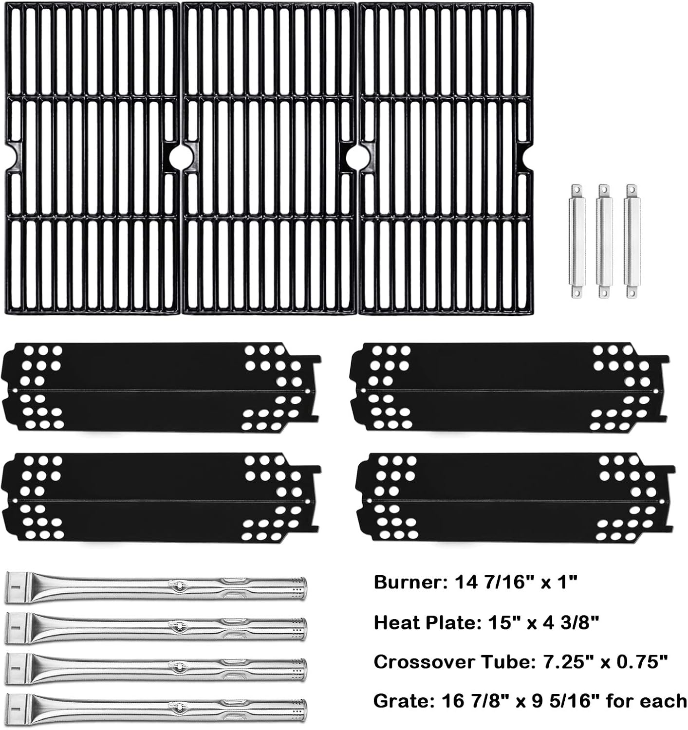 Uniflasy Gas Grill Replacement Parts Repair Kit (Burner, Heat Shield