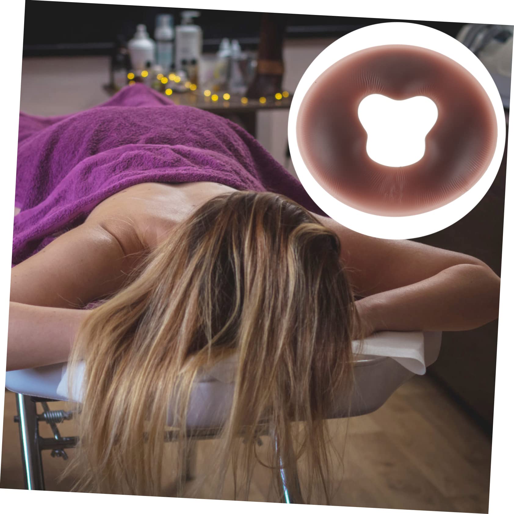 UKCOCO Almohada Facial de Silicona para Masaje Spa Reposacabezas Ergonómico Cojín para Salón Soporte Cómodo para Rostro y Cervicales