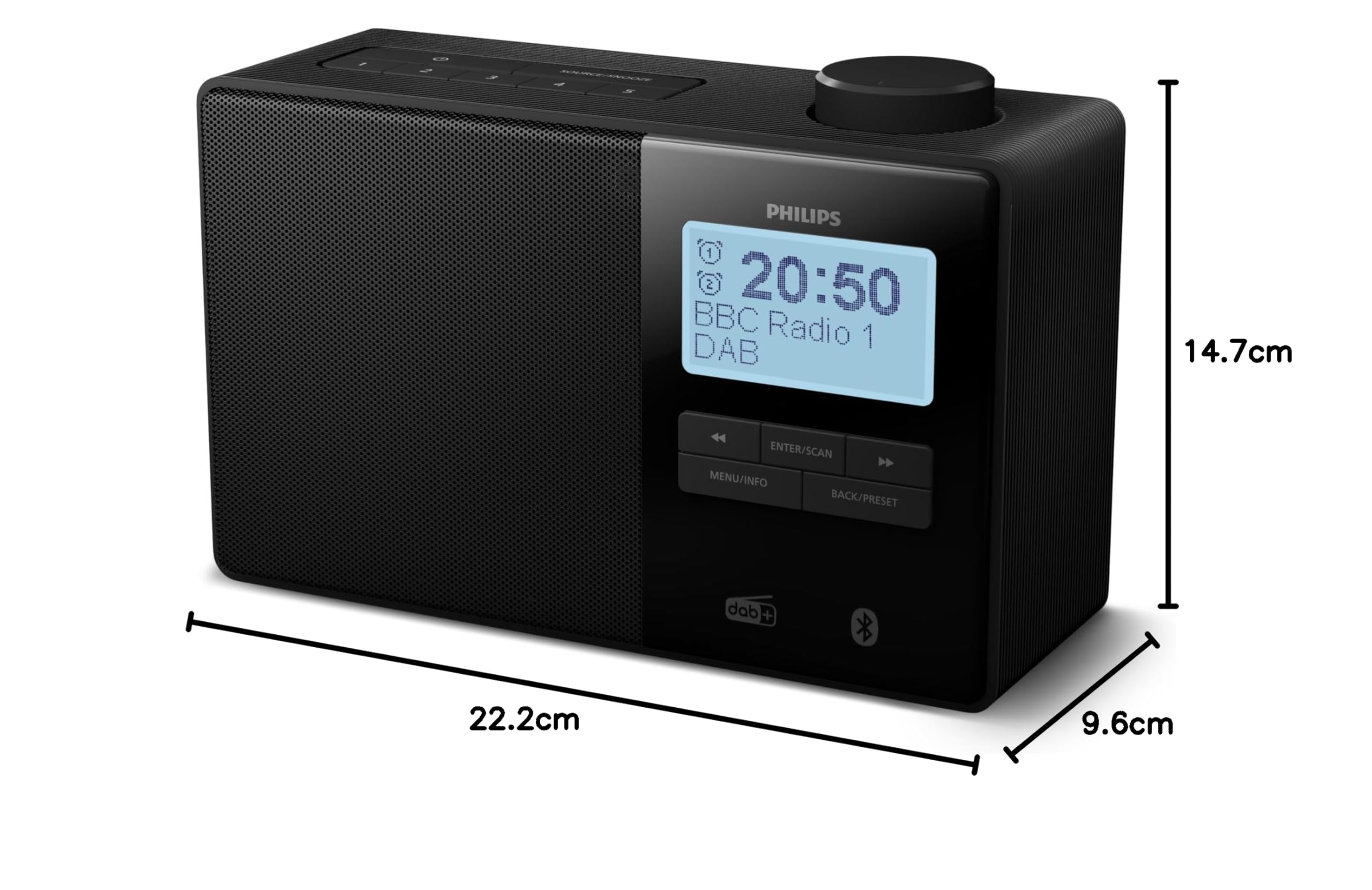 Philips TAR5600 Radio Dab/FM con USB y Bluetooth, A Base de Material PCR sostenible
