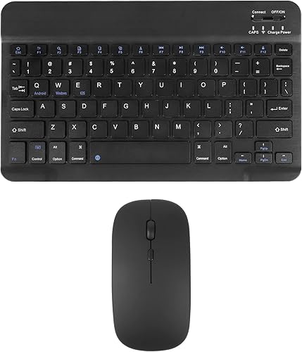 Combo de teclado y mouse Bluetooth ultra delgado, recargable, portátil, compacto, inalámbrico, juego de teclado para PC, computadora, tableta,