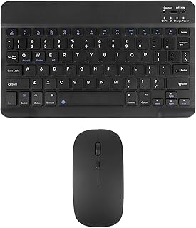 Wireless Keyboard and Mouse - Cordless Slim Bluetooth Keyboard and Mouse Set, Silent Bluetooth Mouse, Rechargeable Keyboard Compatible with iPad Computer PC Laptop Windows Android iOS, Black