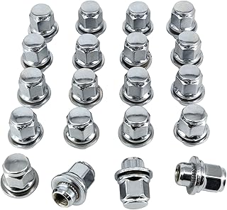 M12x1.5 Lug Nuts, Wheel Accessories Parts Set of 20 Chrome Closed End Locking Lug Nut for Toyota Camry Corolla Avalon Sienna Highlander Scion Lexus Is300 ls460 ES300 Aftermarket Wheel 12x1.5 Lug Nuts