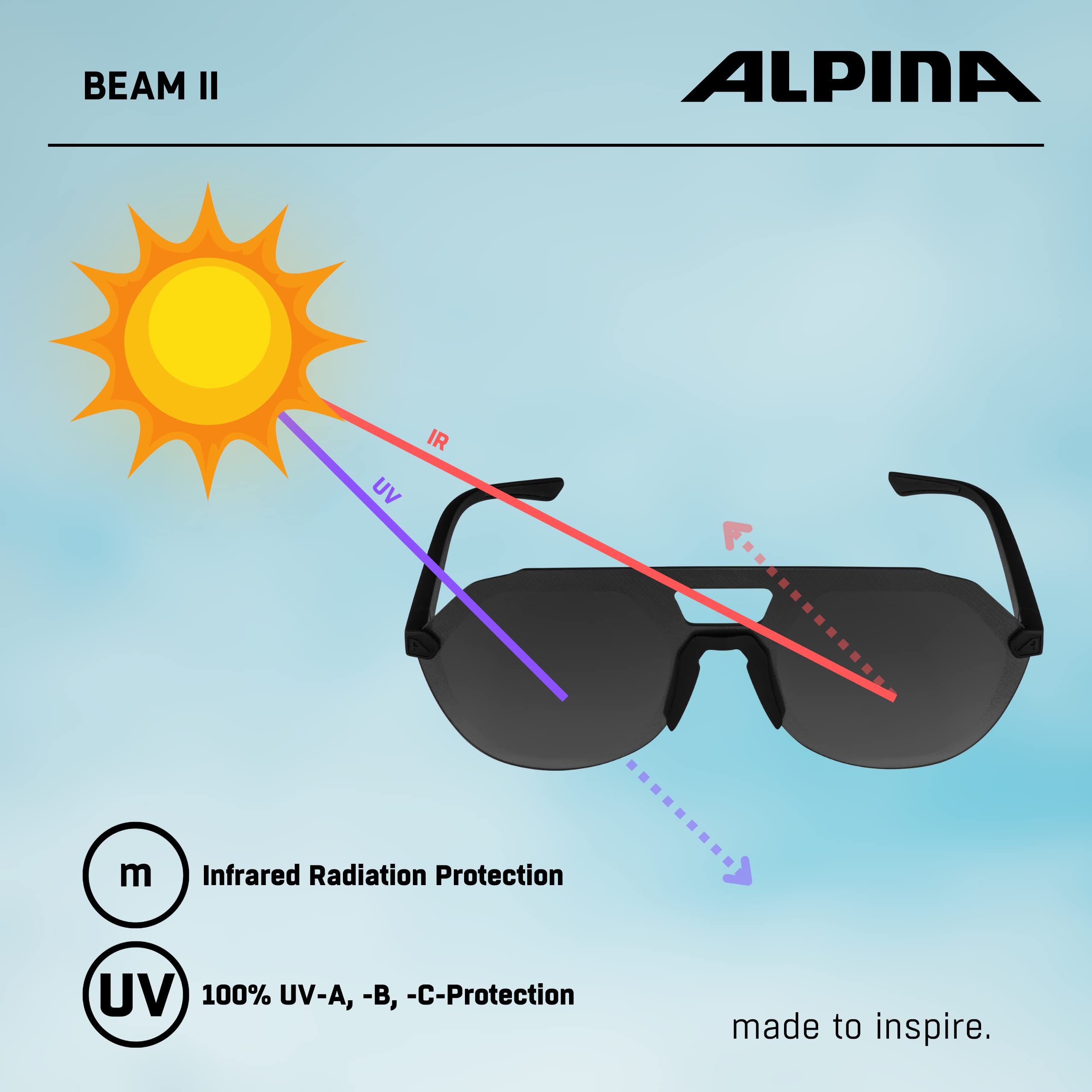 ALPINA Beam II Occhiali da sole Unisex - Adulto (Pacco da 1)