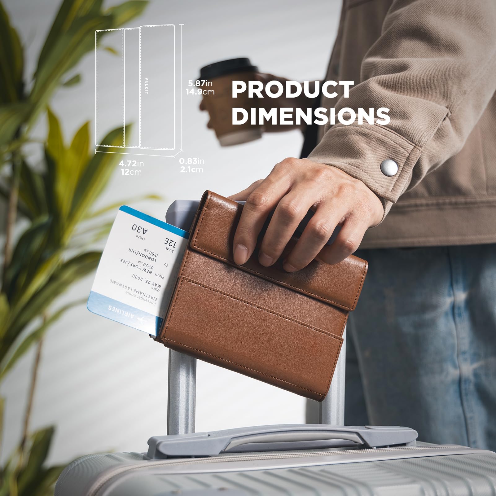 VULKIT Porta passaporto con blocco RFID per viaggi, copertura multifunzionale per passaporto per uomini e donne, progettato per viaggi a lunga distanza, grande capacità, funzione di supporto per
