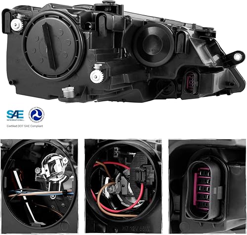 Miniatura 2 de AKKON - Para faros delanteros delanteros de bisel negro 11-18 VW Jetta de repuesto directo, par izquierdo + derecho