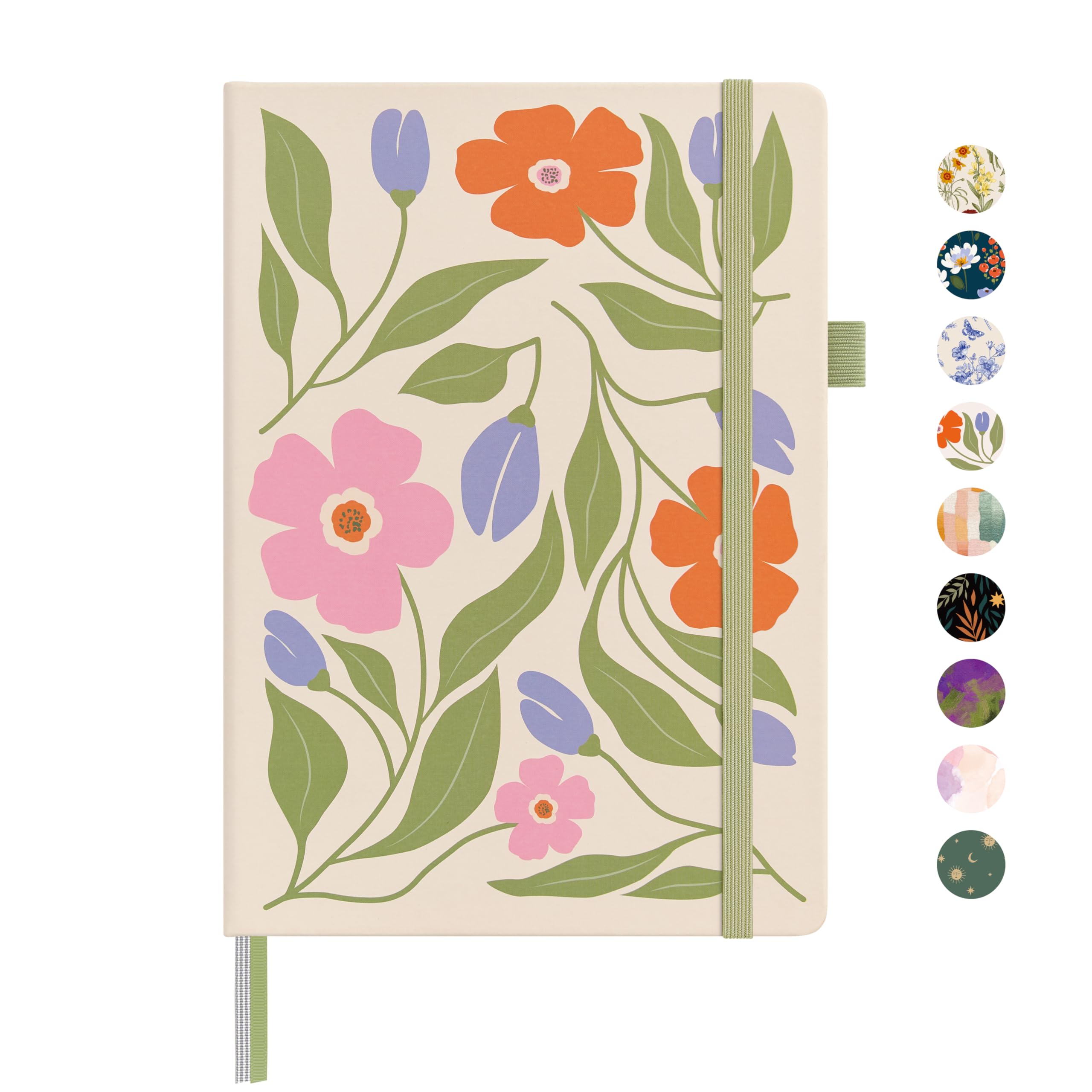&And Per Se Lined Journal Notebook for Women&Men with Pattern, 160 Pages 100GSM Thick Paper, A5 Hardcover Journals for Writing, 5.7'' x 8'' (Botanical Floral) — image 1