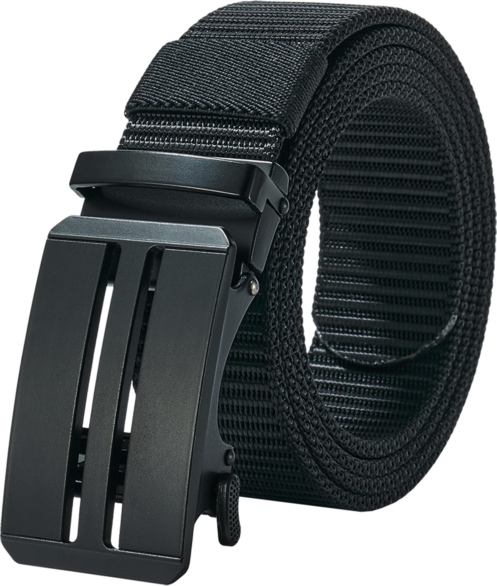 Ratchet Belts for Men - Fashion Belt Man Nylon Fabric 1 3/8" for Casual Jeans - Adjustable Trim to Fit 27-49" Waist