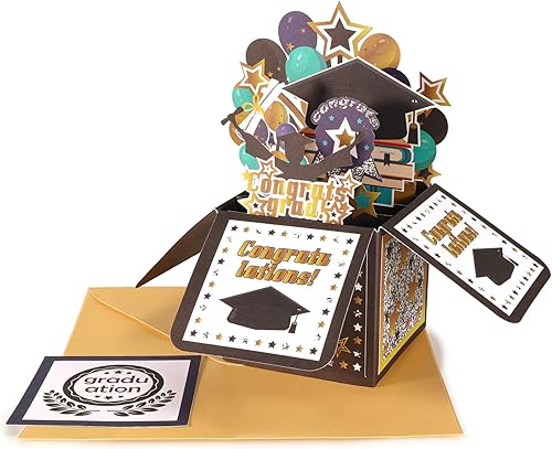 Miniatura 1 de Tarjeta desplegable de graduación 2023, tarjeta de felicitación de graduación 3D con sobres, tarjeta de felicitación de graduación regalo para