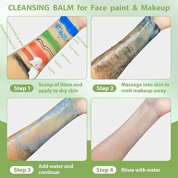 Makeup Remover Cleansing Balm,3.38Oz Deep Clear Makeup Cleansing Balm,Professional Remover for SFX, Face Paint & Glitter, Natural Gentle Moist Cleanser Cream for Face Body