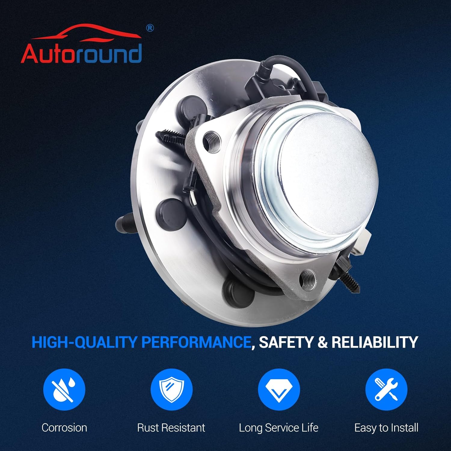 Autoround 515054 2WD Front Wheel Bearing and Hub Assembly Fit for 99-13 Chevy Tahoe Silverado Suburban Avalanche Express 1500 2500, 03-13 GMC Yukon XL 1500 Sierra Savana, 02-06 Cadillac Escalade