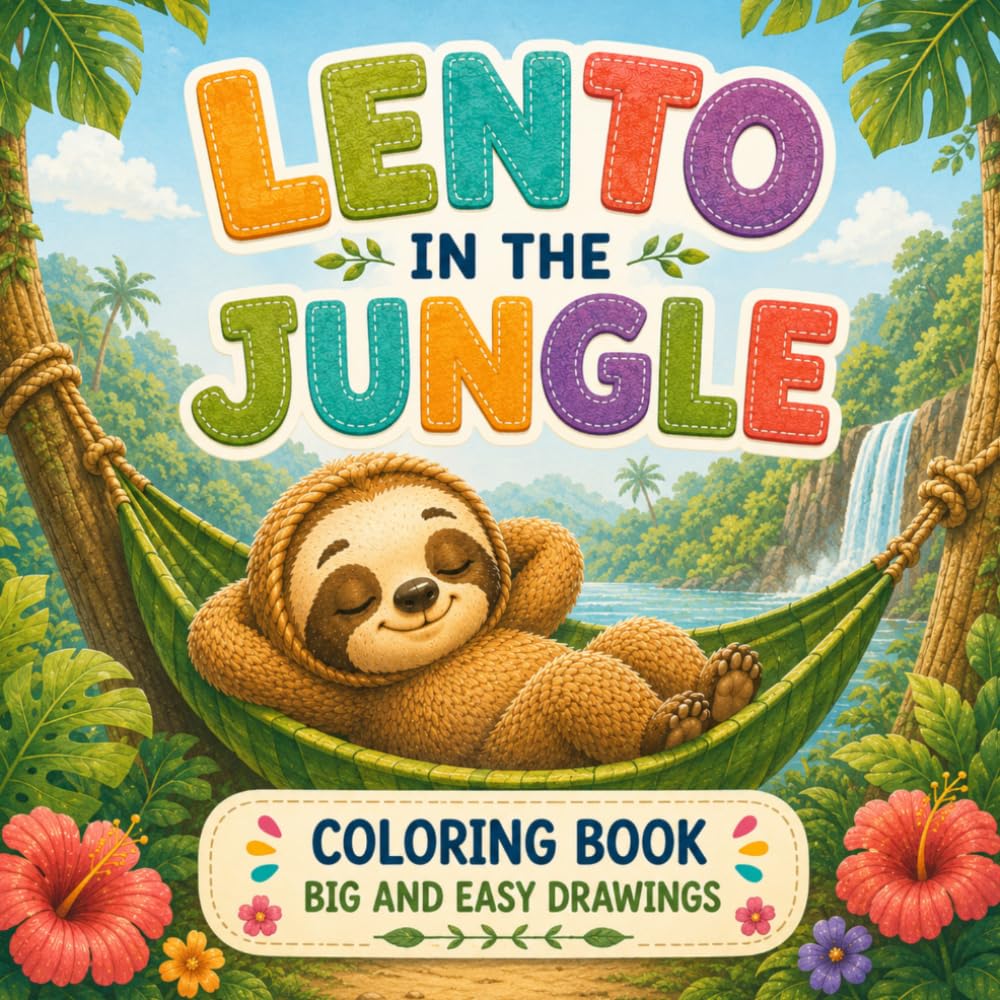 Lento in the Jungle: Big and Easy Coloring Pages for Kids with Lento the Sloth and His Jungle Friends (The World of Lento)