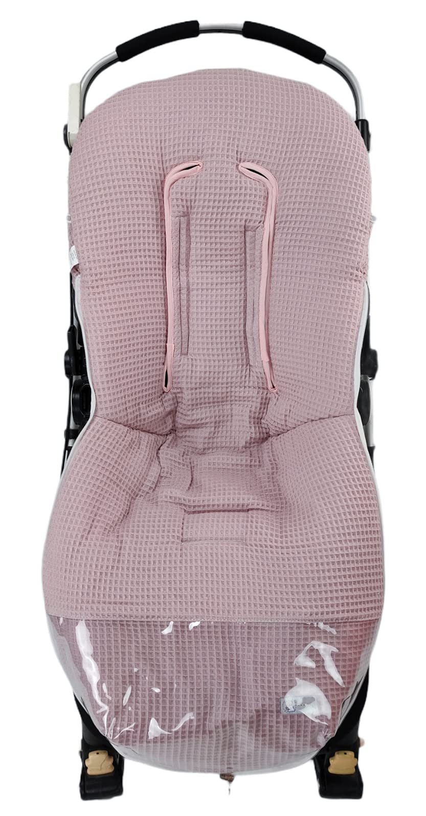 Saco para silla de paseo universal – Vestidura universal para silla de paseo – Waffle – Handmade – Nenel (Rosa Maquillaje)