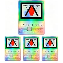 Green Holographic Anime Hunter Card Skin Cover for Debit, Credit, and Transit Cards, 4-Piece Set with EZ Applicator 2-piece Set