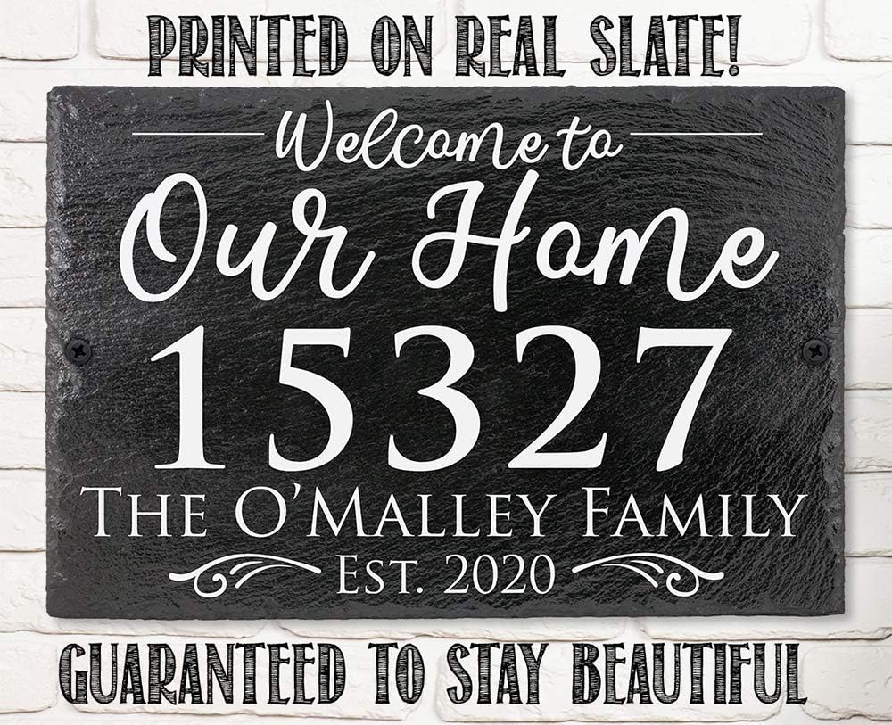Slate Address Plaques - Customized Wall Plaque House Address Plaque for Outside - Personalized Address House Plaque Home Address Signs for House