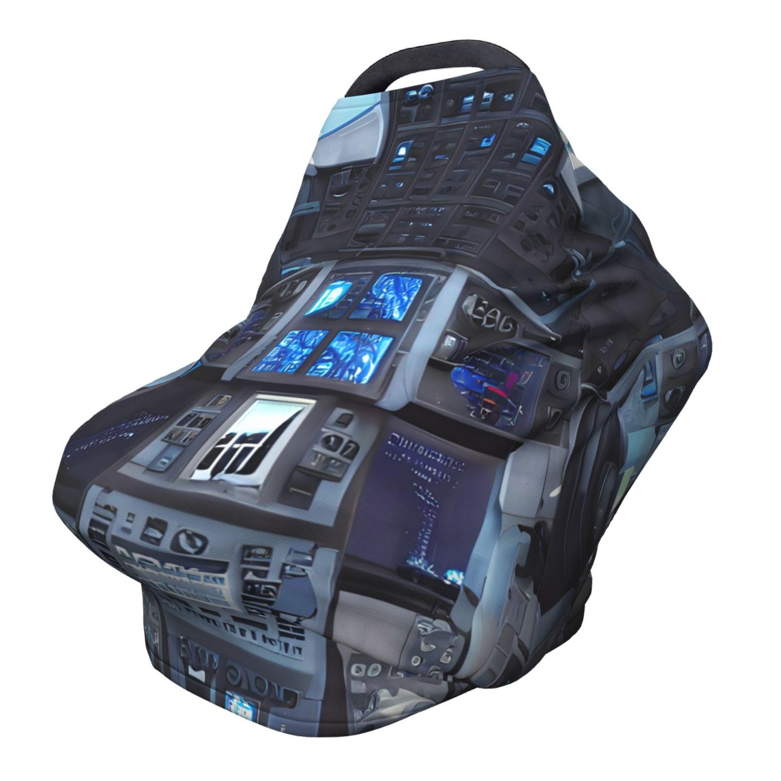 XZDHYZ Cabin of The Future Versatile full-print Stroller Chair Cover/Nursing Cover, specially designed for your baby, Black
