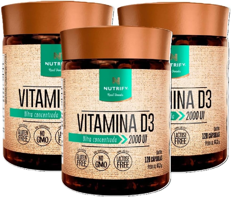 Kit 3 Vitamin D3 2000 UI Nutrify 120 Cápsulas em promoção! Veja a oferta e mais achadinhos de Vitaminas & Suplementos Hoje é o melhor dia para comprar Kit 3 Vitamin D3 2000 UI Nutrify 120 Cápsulas com aquele preço maroto! Promoção! Aproveite a oferta!