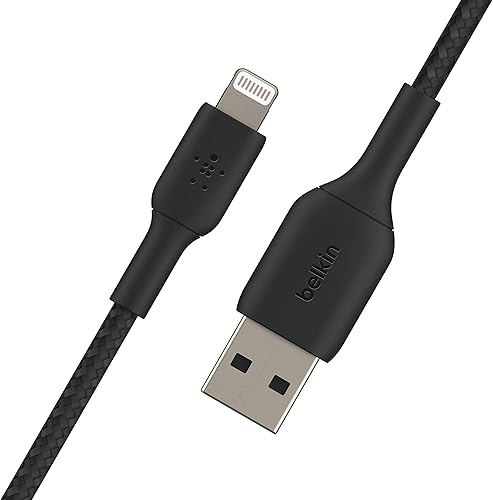 Miniatura 3 de Belkin BoostCharge Cable Lightning Trenzado - 3.3 pies/1M - Certificado MFi Cargador de iPhone de Apple Cable USB a Lightning - Cable de iPhone -