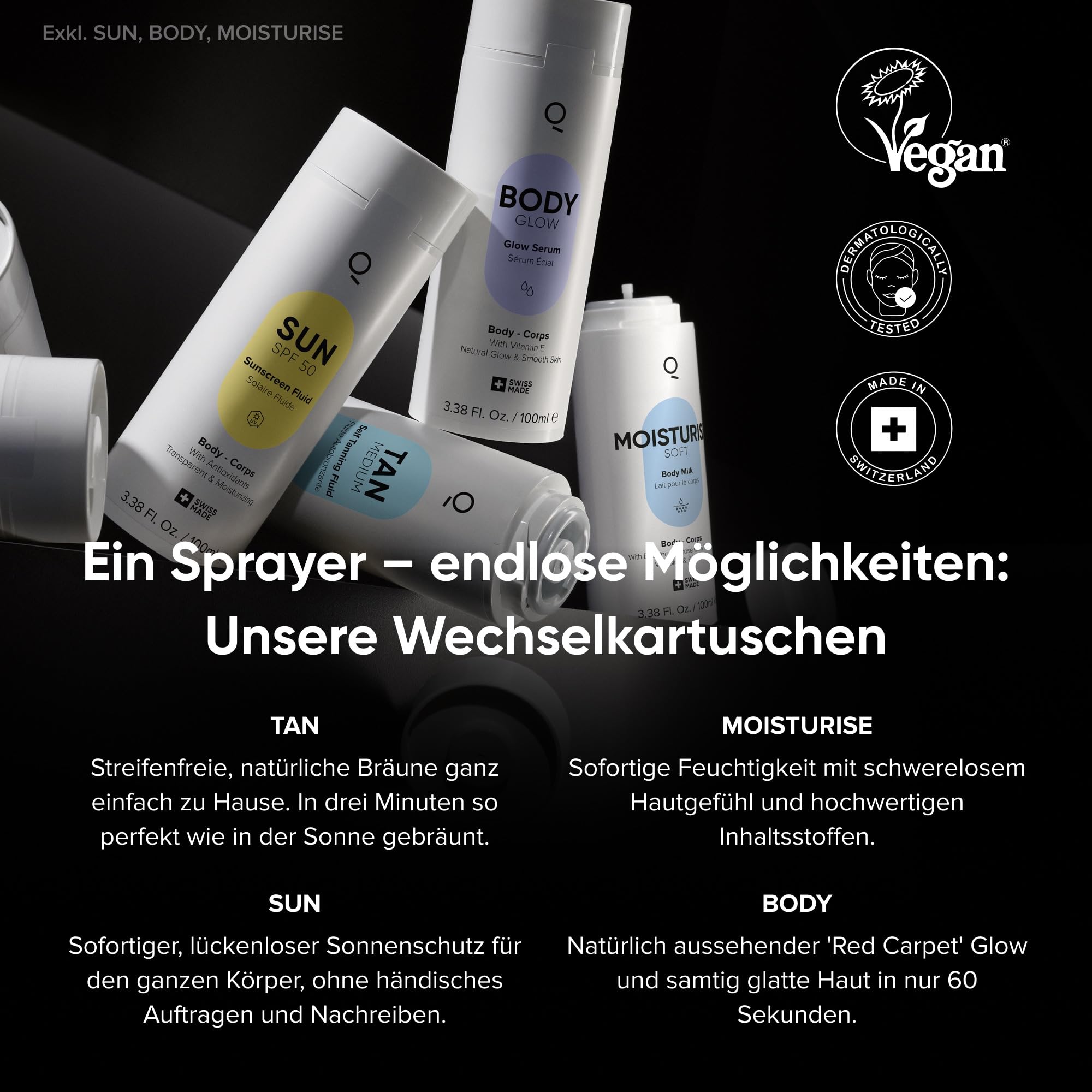 IONIQ TAN Dark Selbstbräuner | Natürlich aussehende Bräune in 3 Minuten für bis zu 14 Tage | Kartusche für den IONIQ ONE Sprayer | Streifenfrei & langanhaltend | Vegan & ohne Zusatzstoffe