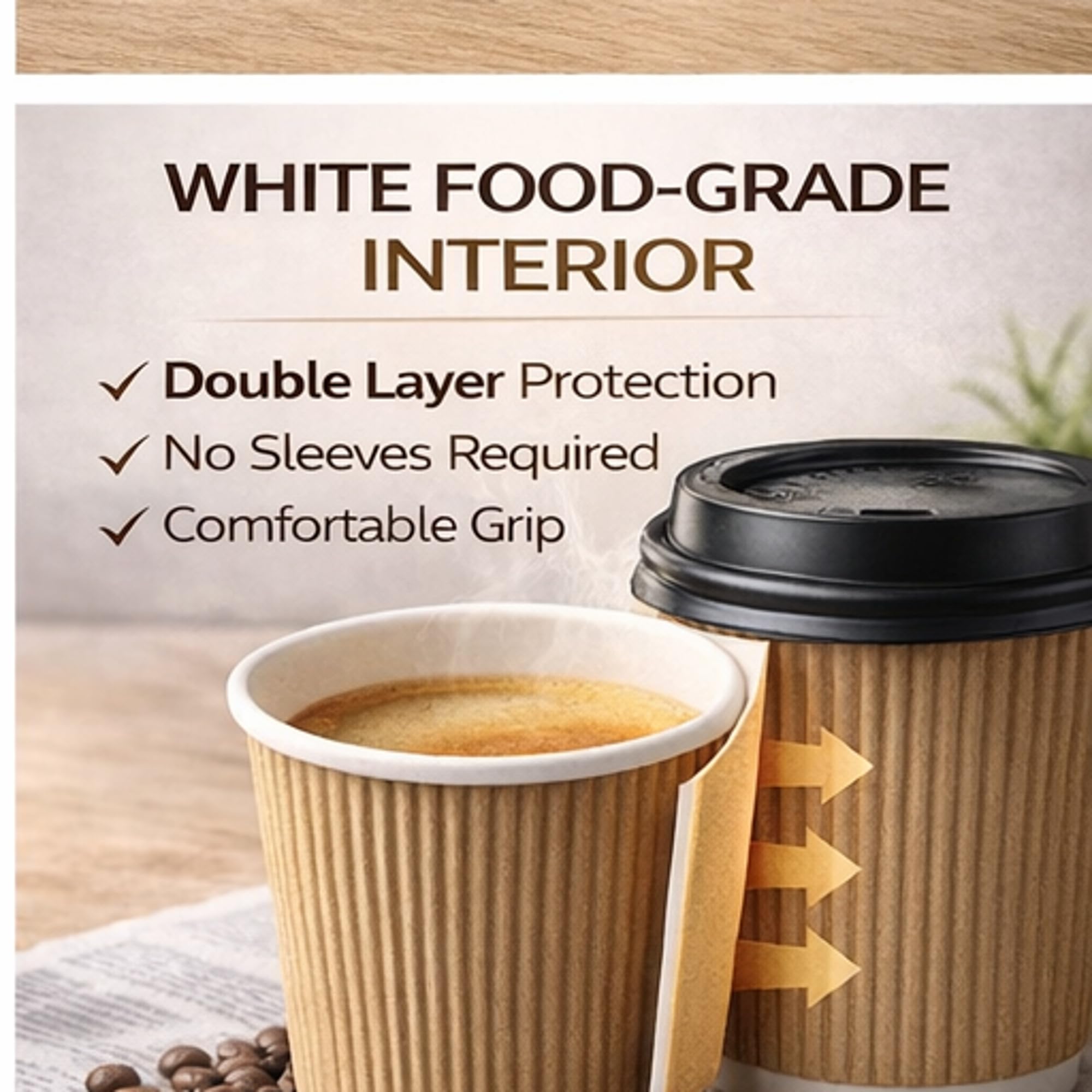 50pk 8oz Kraft Paper Cups with Lids thumbnail 6