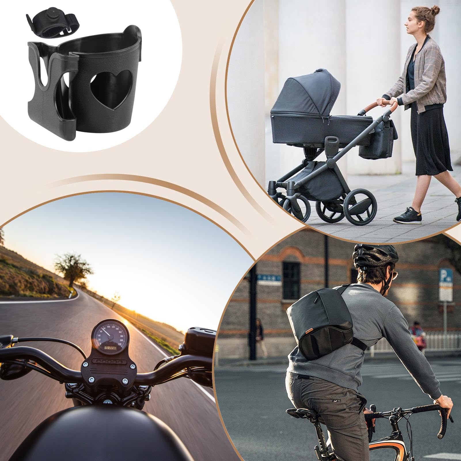 Portavasos portátil para carrito, soporte para bebidas, soporte para botella de scooter eléctrico, soporte para tazas para scooter, taza para cochecito, soporte portátil para tazas, accesorio flexible