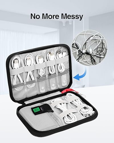 Miniatura 2 de Luxtude Bolsa organizadora de cables, Bolsas organizadoras de cables de viaje, Organizador electrónico Estuche de viaje, Estuche organizador de