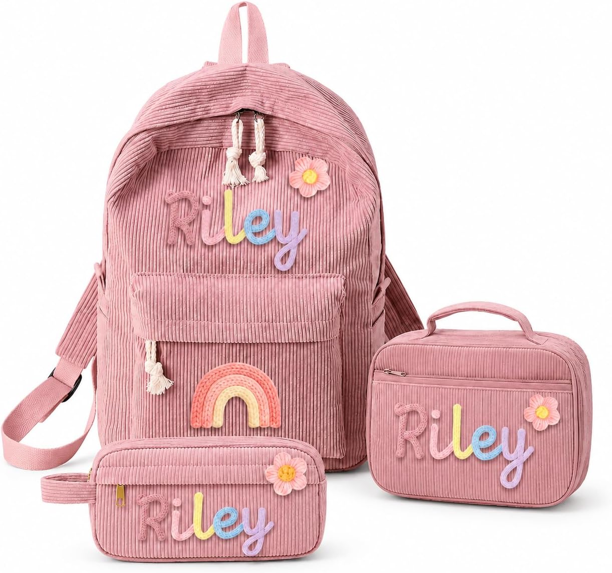 Personalized Backpack for Girls with Optional Lunch Bag & Pencil Case Set