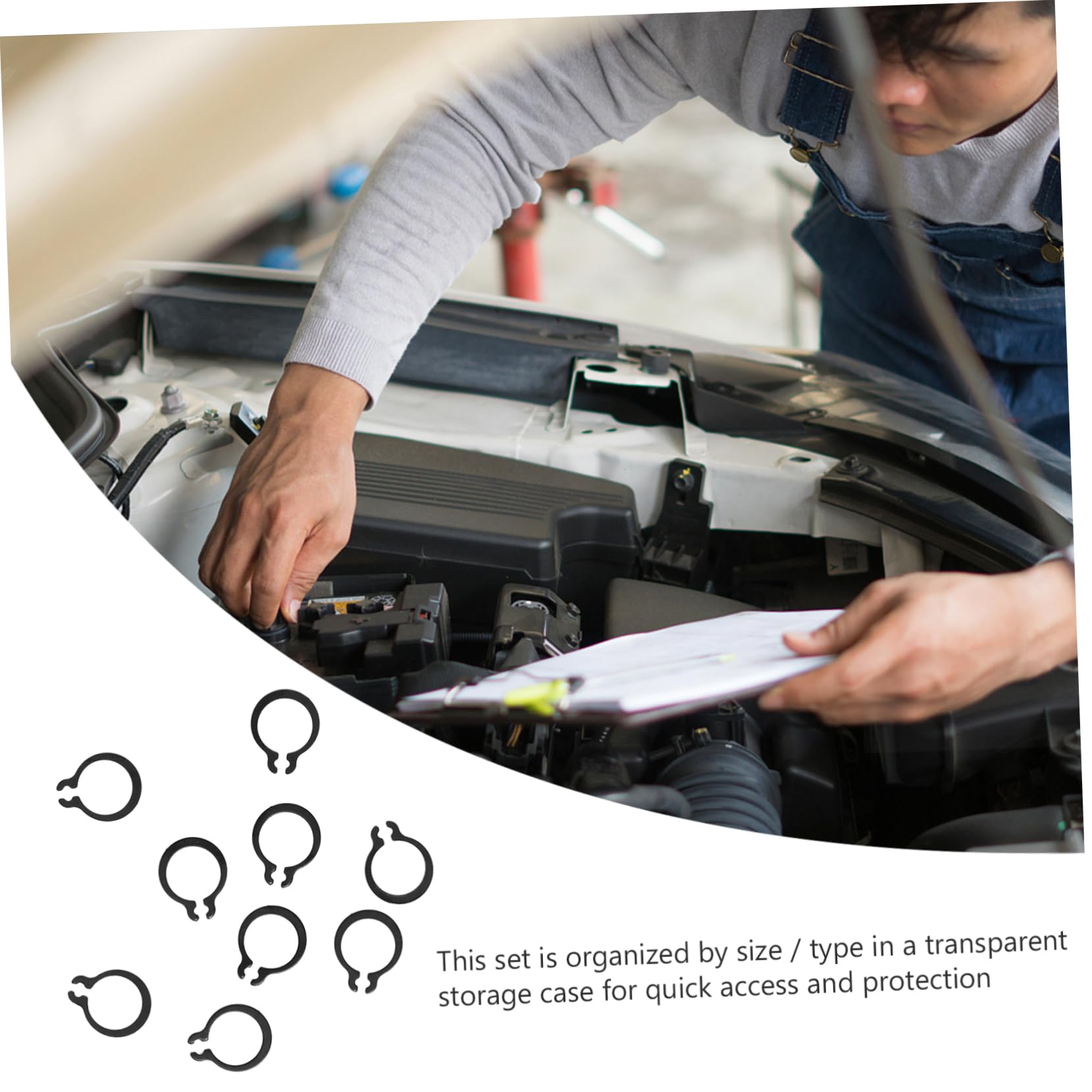 Cabilock 225pcs Retaining Clip Assortment Set External Internal for Automotive Appliance Repairs and Various Projects Organized Storage Case for Easy Access