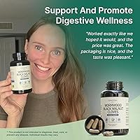 Vista 5 de VINATURA Cápsulas de clavo de nogal negro de ajenjo, fórmula de limpieza, desintoxicación, protector intestinal para humanos, con hierba de ajenjo