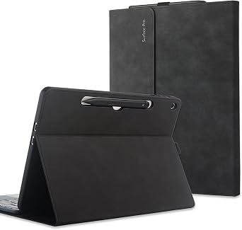 Protective Case for Microsoft Surface Pro 12" 1st Edition 2025 12" Shell with Keyboard Cover Ultra Thin Lightweight Heat Dissipation Design Black