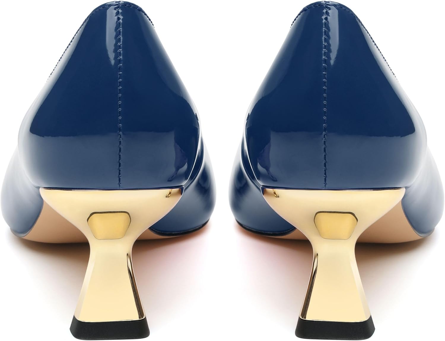 Women's Pumps Kitten Heels for Women Square Toe Low Heel Closed Toe Pumps Patent Slip-On High Heels Women's Work Office Wedding Party Shoes 2 Inch - Image 6