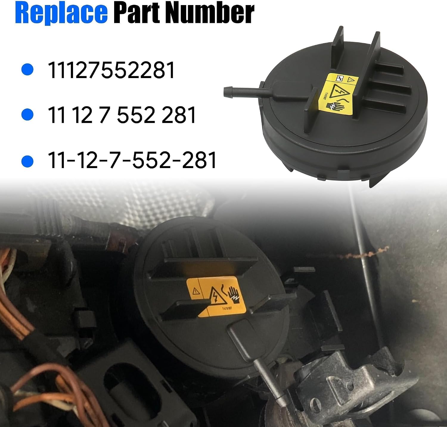 PCV Valve Cap Cover PCV Engine Cylinder Head Valve Cover Compatible with 2007-2013 B-M-W 128i, 328i, 528i, X3, X5, Z4 N20, N26, N51, N52 Engine Replace#11127552281