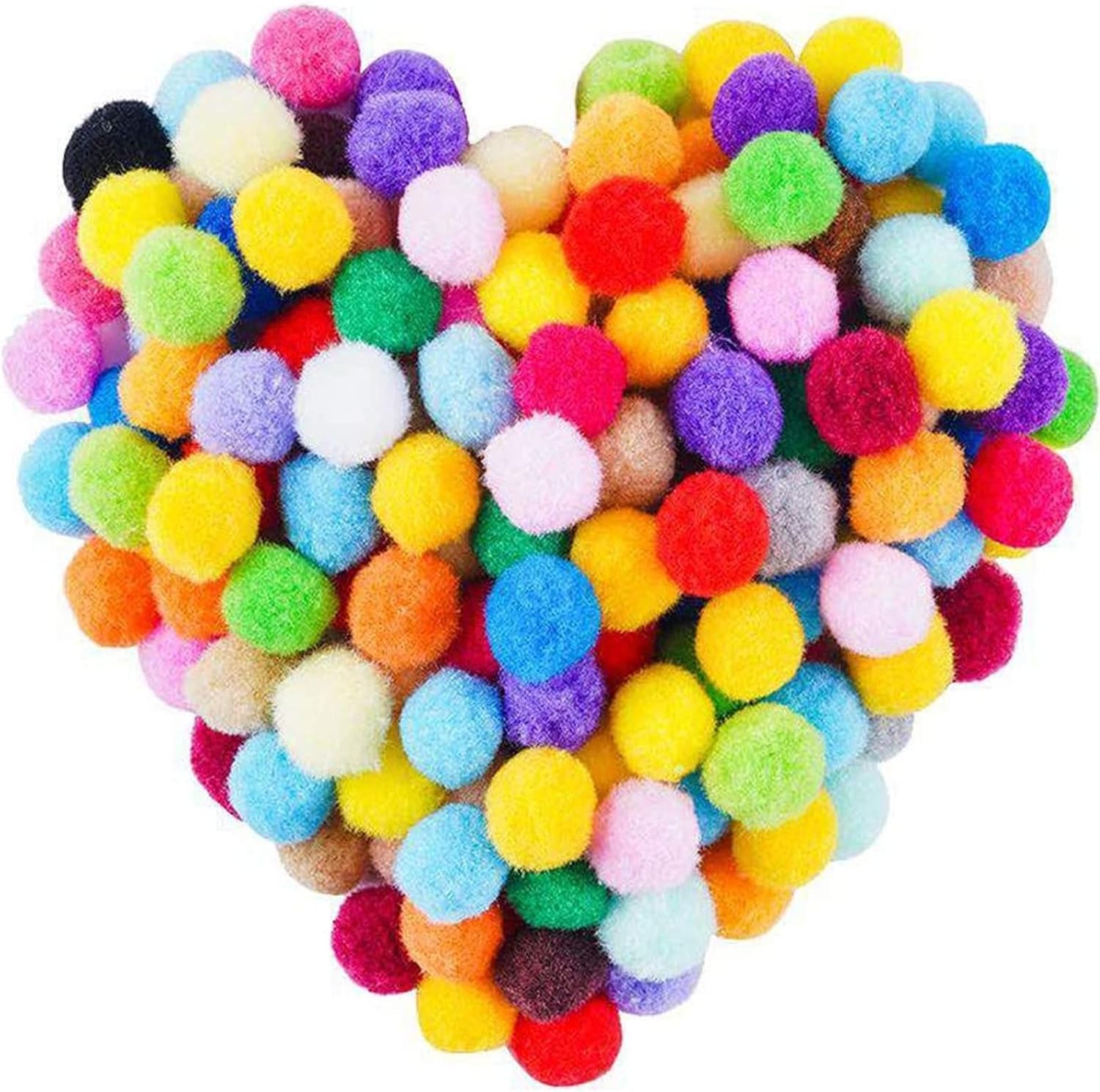 500pcs 10 mm Decorative Pom Poms, Mini Pompoms Colour Mini Pom Poms for Crafts, Assorted Fluffy Pompoms Multicolor Fuzzy Balls for DIY Decorations