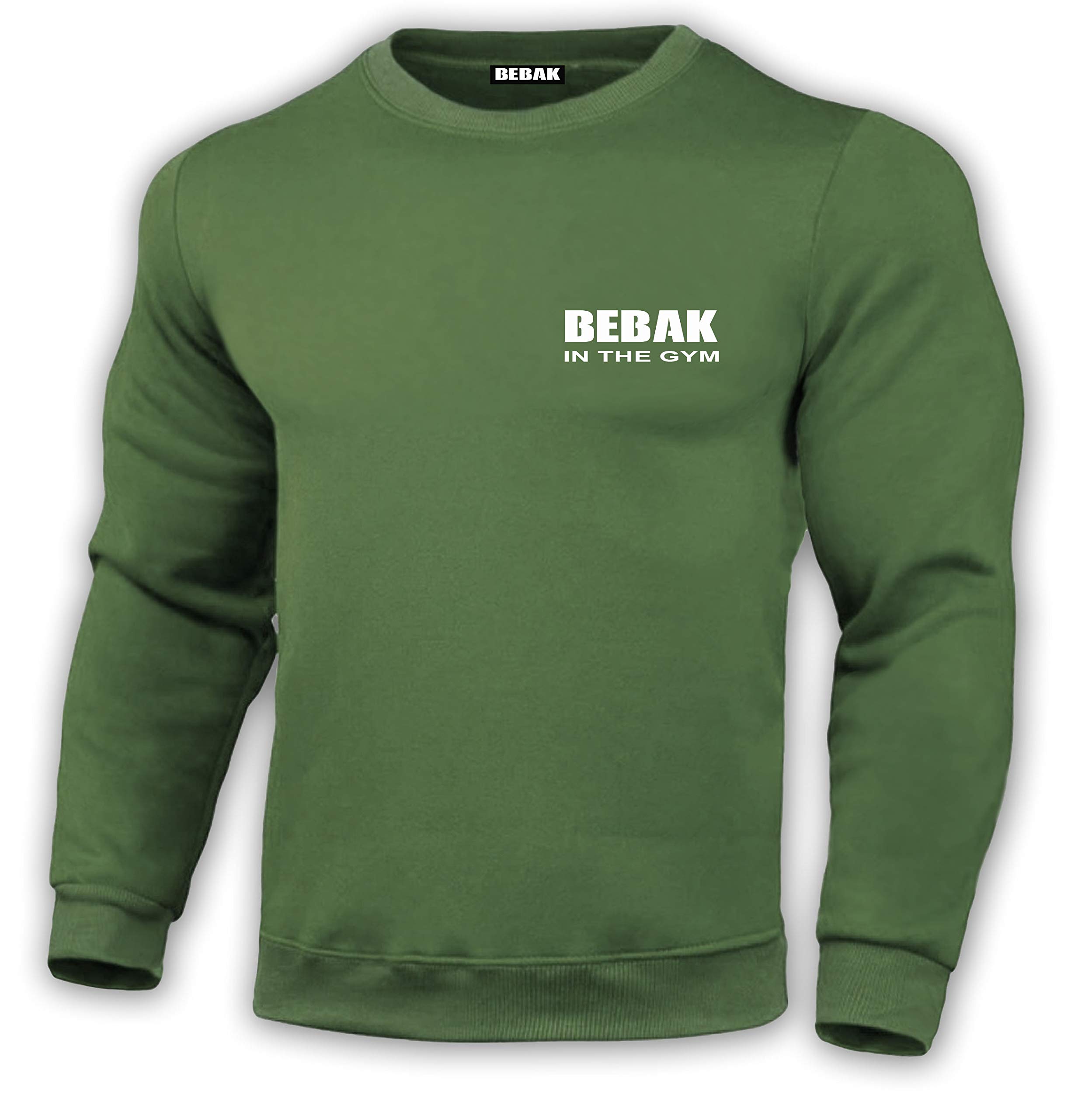 BEBAK - Felpa da palestra a maniche lunghe, da uomo