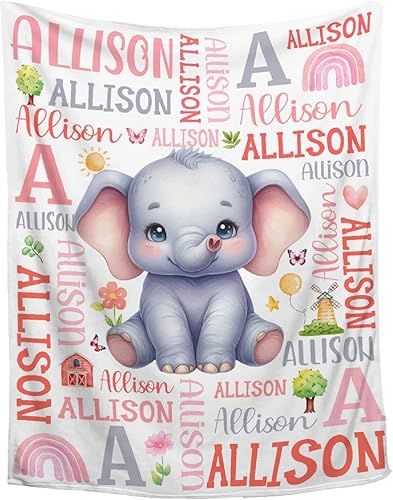 Miniatura 9 de Manta de bebé personalizada de conejo, regalos personalizados de conejito para niños y niñas, ultra suave, afelpada, acogedora y transpirable, manta