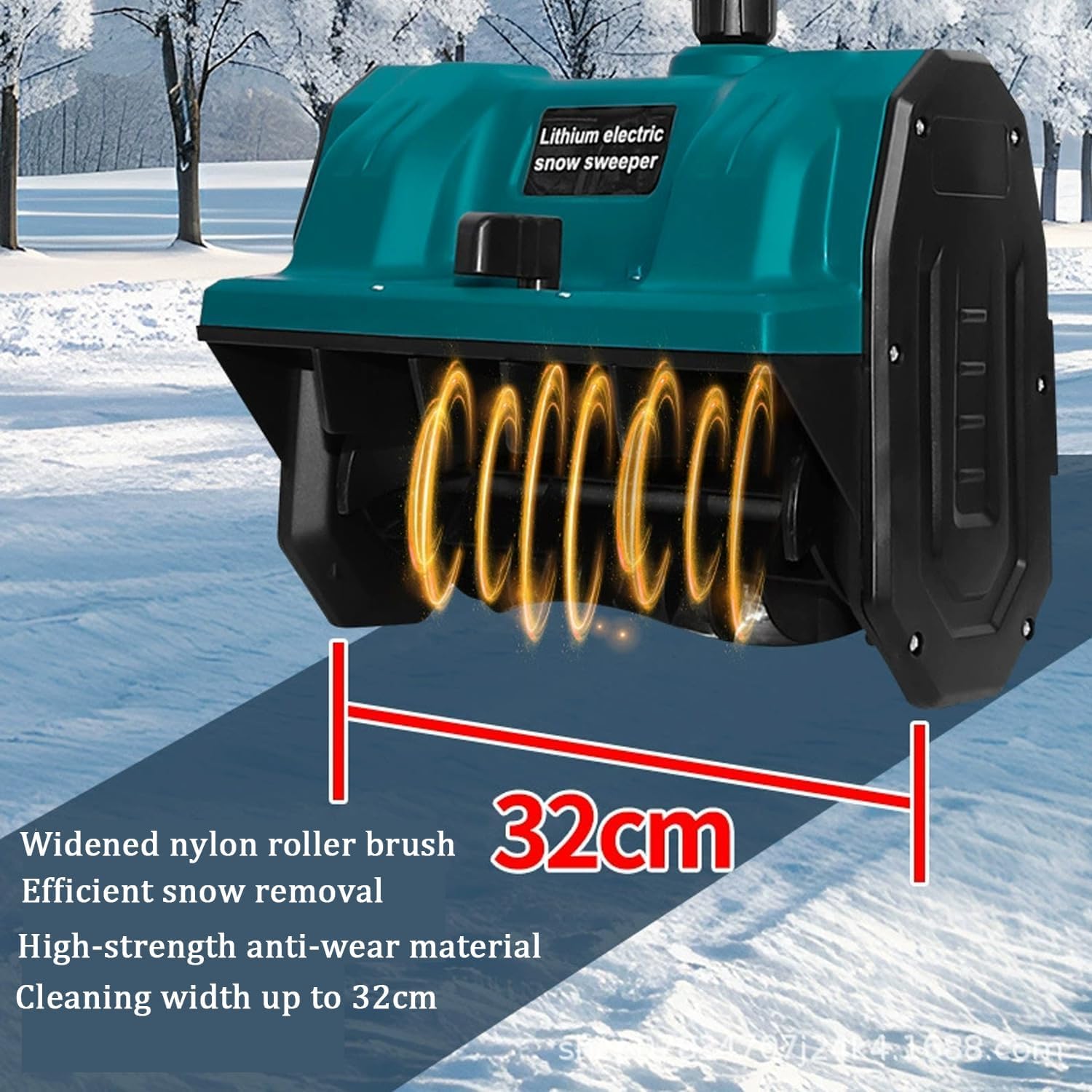 Pala Quitanieves Eléctrica, Empujador De Nieve Eléctrico De 1200 W, Mango Ajustable, Lanzamiento De Nieve De 45 Grados, Ancho De Limpieza De 32 Cm