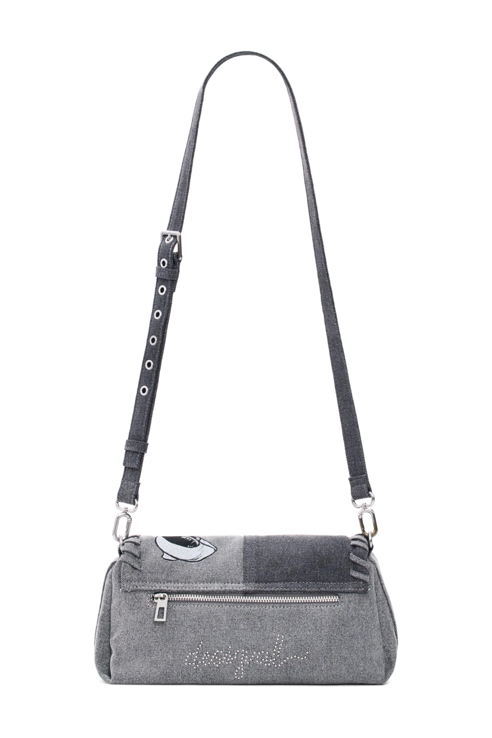 Desigual bolso de hombro bolso bandolera Mickey Kiss Naron Flap Bag Denim Light Grey gris
