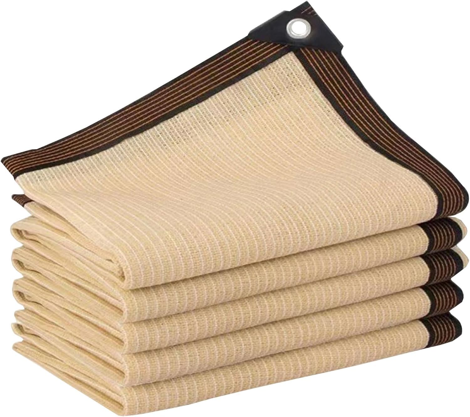Tela de protección solar, color beige, resistente a los rayos UV, toldo de malla con ojales, lona de malla para exteriores para invernadero, jardín, patio, piscina, plantas