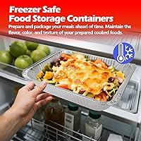 Vista 4 de Bandejas de papel de aluminio de 9x13, paquete de 10 bandejas desechables de tamaño medio, sartenes de estaño resistentes profundos, recipientes