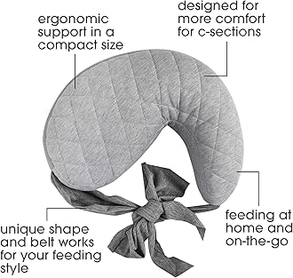 Boppy Anywhere Nursing Support, Soft Gray Heathered with Stretch Belt that Stores Small, Breastfeeding and Bottle-feeding Support at Home and for Travel, Plus Sized to Petite, Machine Washable