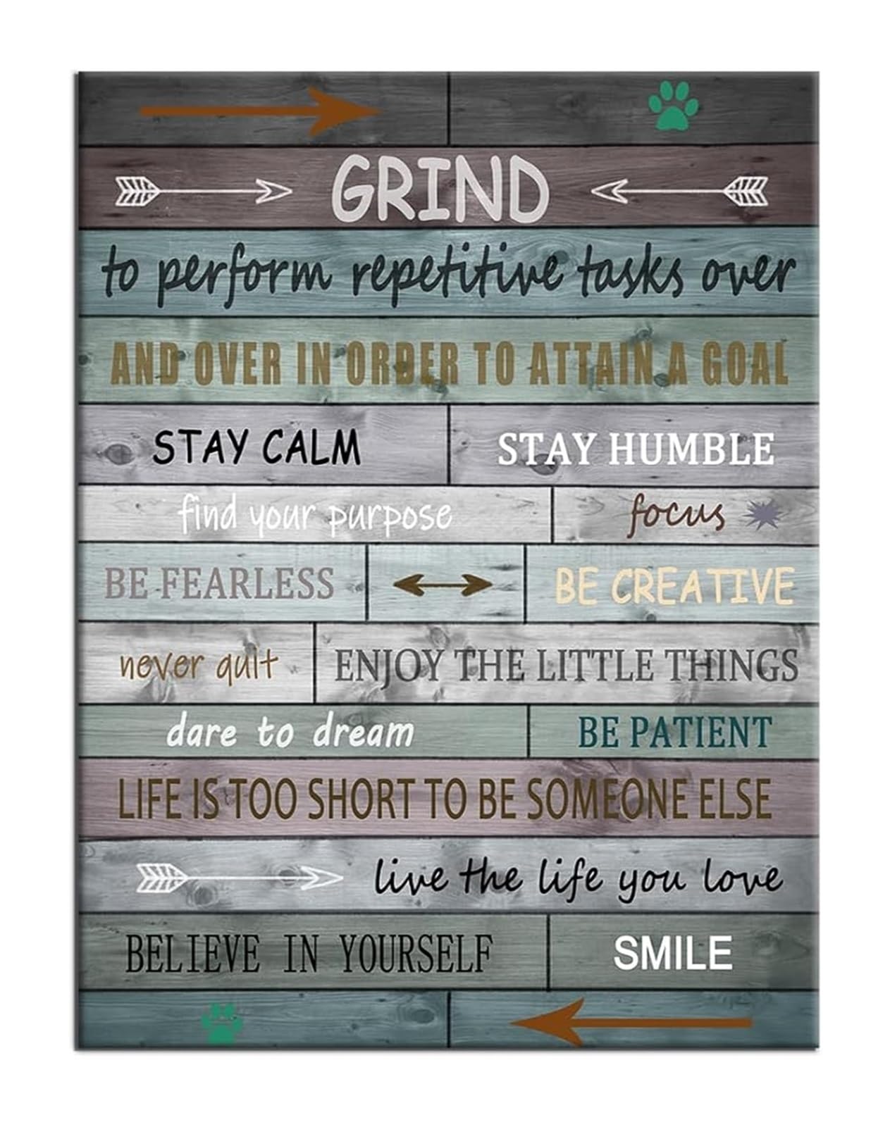FNYUVNFAF Motivational Grind Quotes Canvas Wall-Art Inspirational Poster for Entrepreneurs Home Study Bedroom Framed,16x24inch(40x60cm)